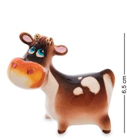 ГЛ- 665 Фигурка «Бычок» цв. золото (Гжельский фарфор)