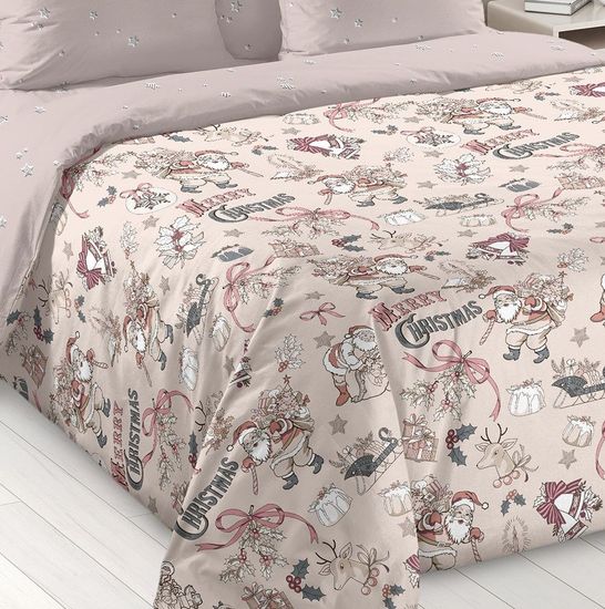 Двуспальный комплект постельного белья Новогодние игрушки поплин