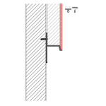 Алюм. профиль под ГКЛ 12, 5мм,  стена/пол,  13, 7х25, 8х2000мм. Без матового экрана. черный