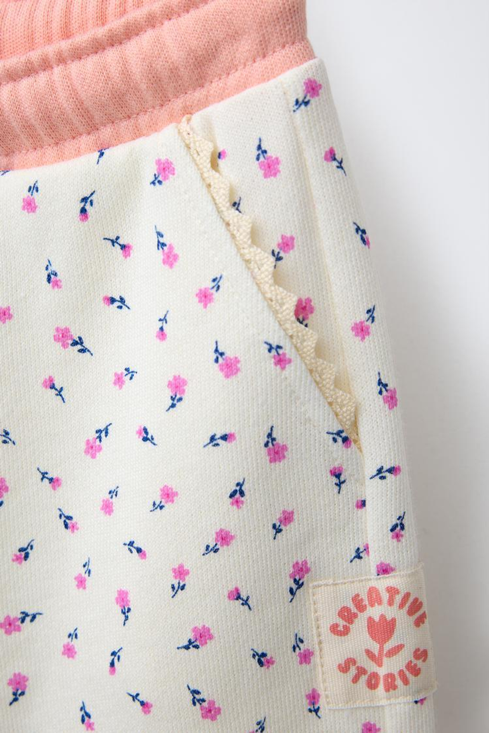 ZARA БРЮКИ-КЮЛОТЫ С ЦВЕТОЧНЫМ ПРИНТОМ, ЭКРЮ