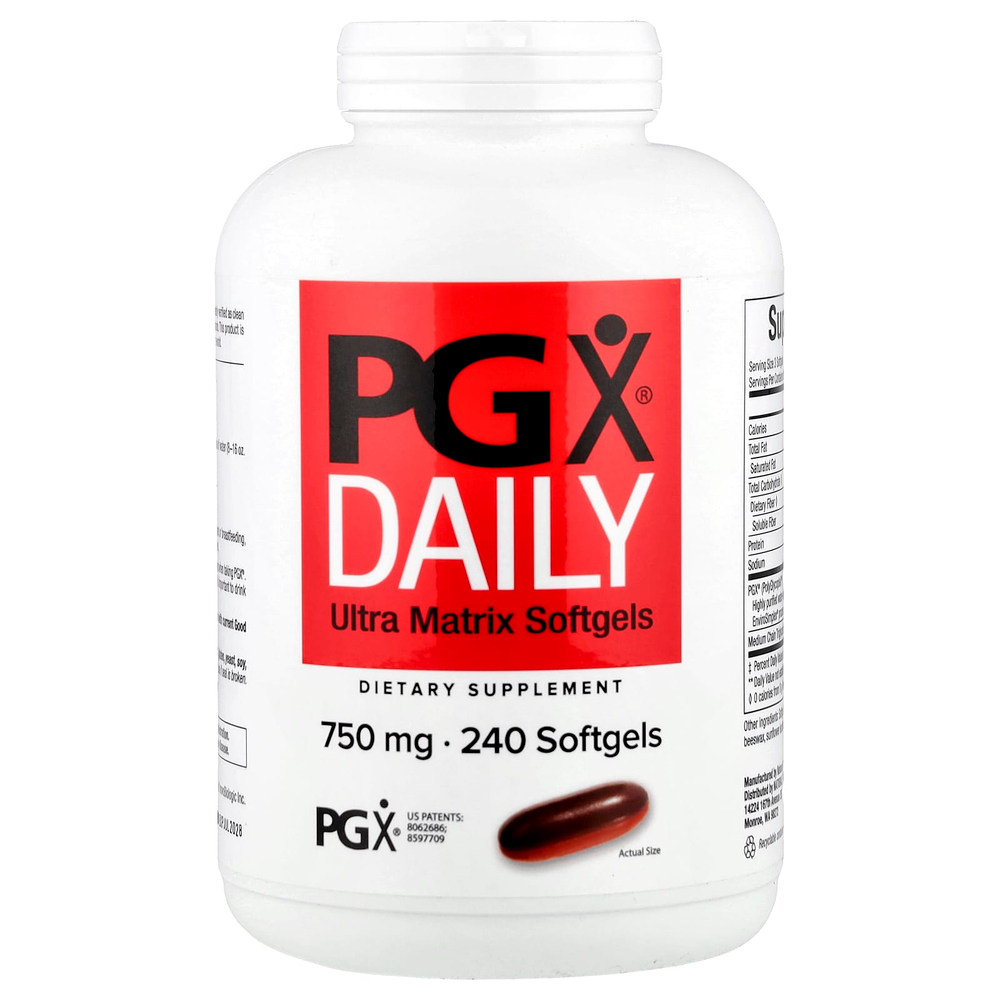 Natural Factors, PGX Daily, мягкие желатиновые капсулы с матрицей сверхвысокого качества, 750 мг, 240 мягких желатиновых капсул