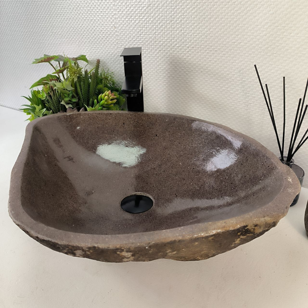 Каменная раковина из речного камня RS-05227 (58*47*15) 0857 из натурального камня