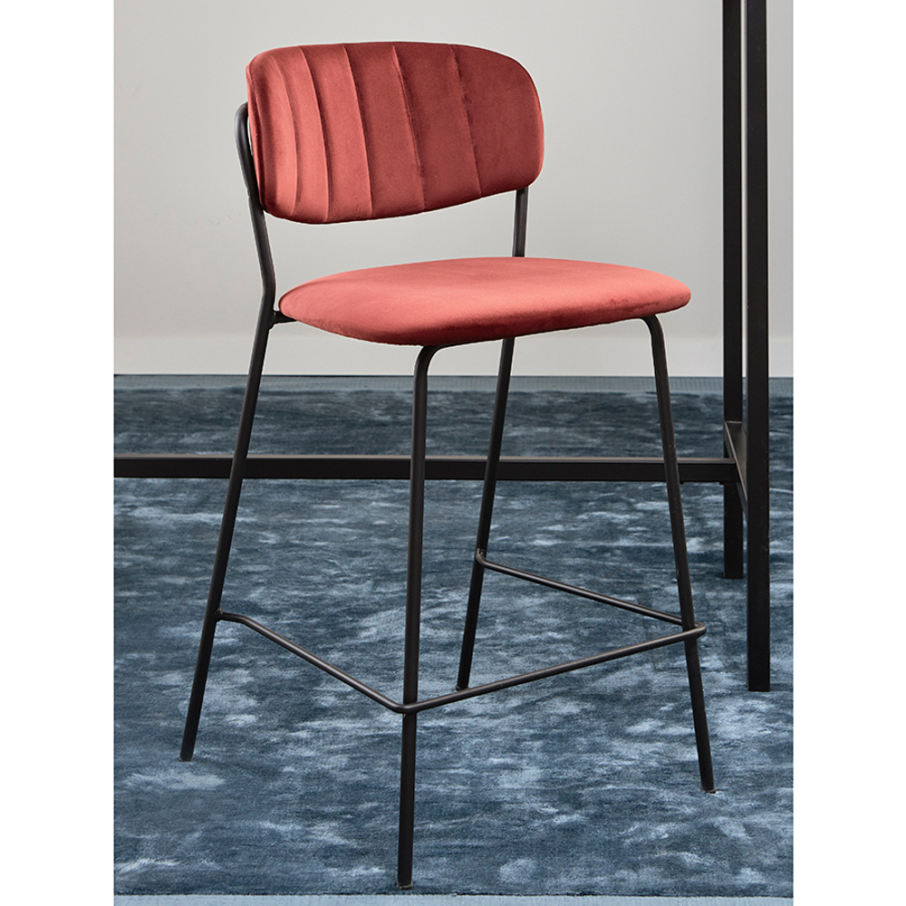 Стул барный eirill, велюр, кирпичный