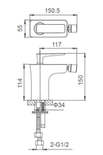 Смеситель для биде WONZON & WOGHAND SHARK, Хром (WW-485001-CR)