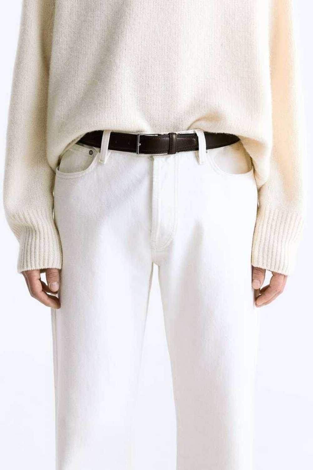 ZARA ЭЛЕГАНТНЫЙ КОЖАНЫЙ РЕМЕНЬ, КОРИЧНЕВЫЙ