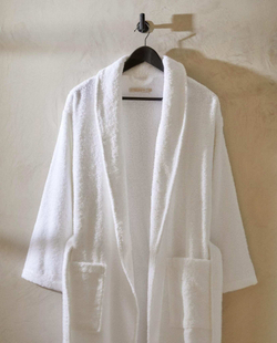 ZARA HOME ХАЛАТ ИЗ ВЫСОКОКАЧЕСТВЕННОГО ХЛОПКА, БЕЛЫЙ