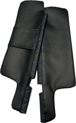 Чехлы на козырьки ВАЗ 2108, 2109, 21099, 2113, 2114, 2115 (синяя нить Бабочка)