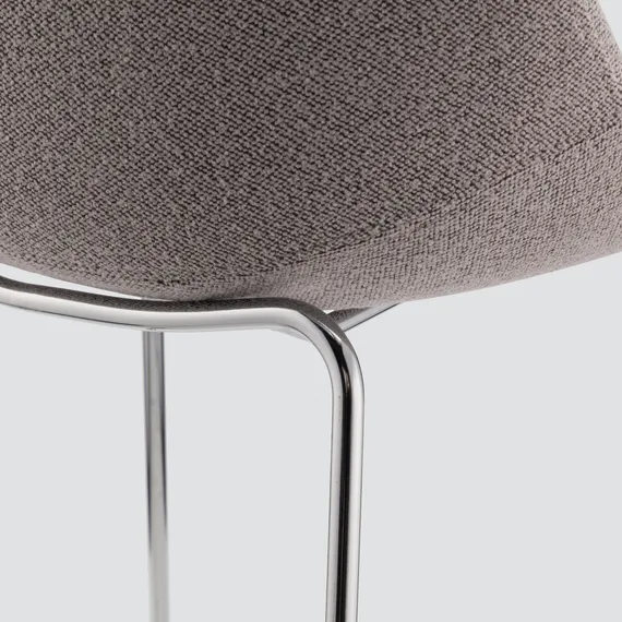 Полубарный стул Vid Soft 65 см, серый, ножки хром