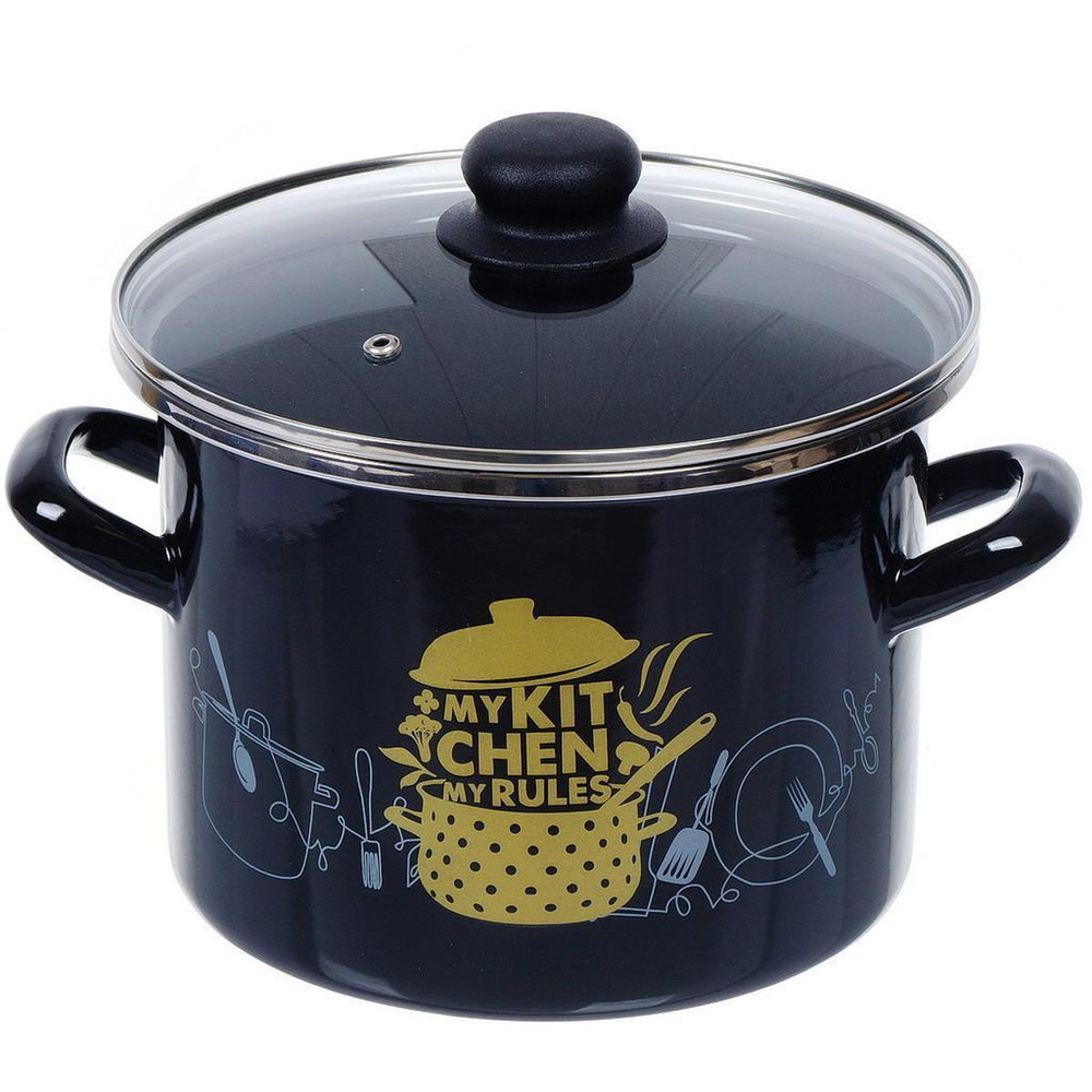 Кастрюля сталь, эмал, 5 л, с крыш, Сантэкс, Моя кухня, 1-2250112, индукц