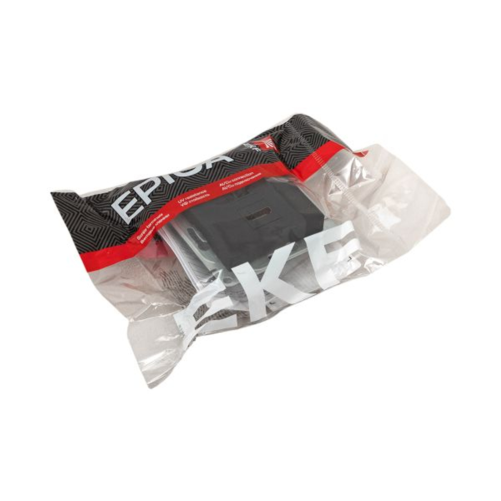 Механизм розетки HDMI+RJ45 (cat5), чёрный Эпика EKF