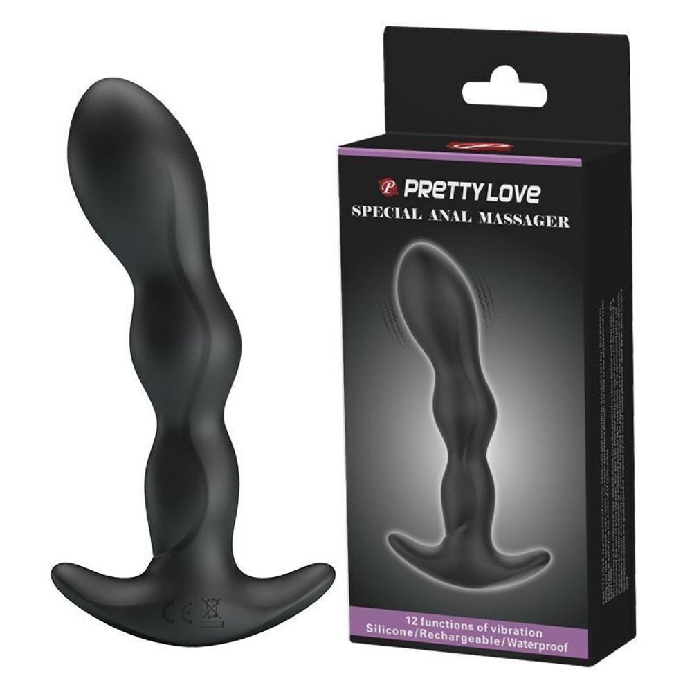 Черный анальный стимулятор простаты с вибрацией Special Anal Massager - 14,5 см. (Цвет: черный)