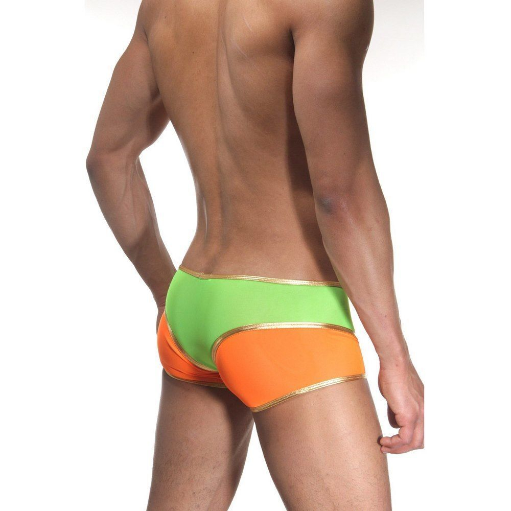 Мужские трусы хипсы оранжево-салатовые Cosmos Colors L30_OGG