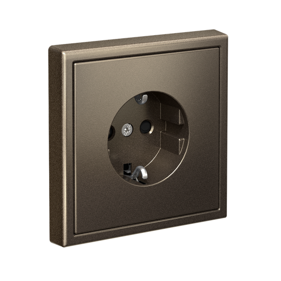 Розетка ArtGallery 16А с заземл. со шторками быстрозажим. клем. механизм мокко SE GAL000645S