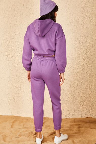 Qadın üçün beli ipli,pambıq,bənövşəyi idman dəsti bənövşəyi 10171010