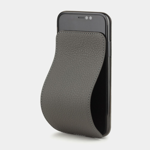 Чехол для iPhone XR из натуральной кожи теленка, серого цвета