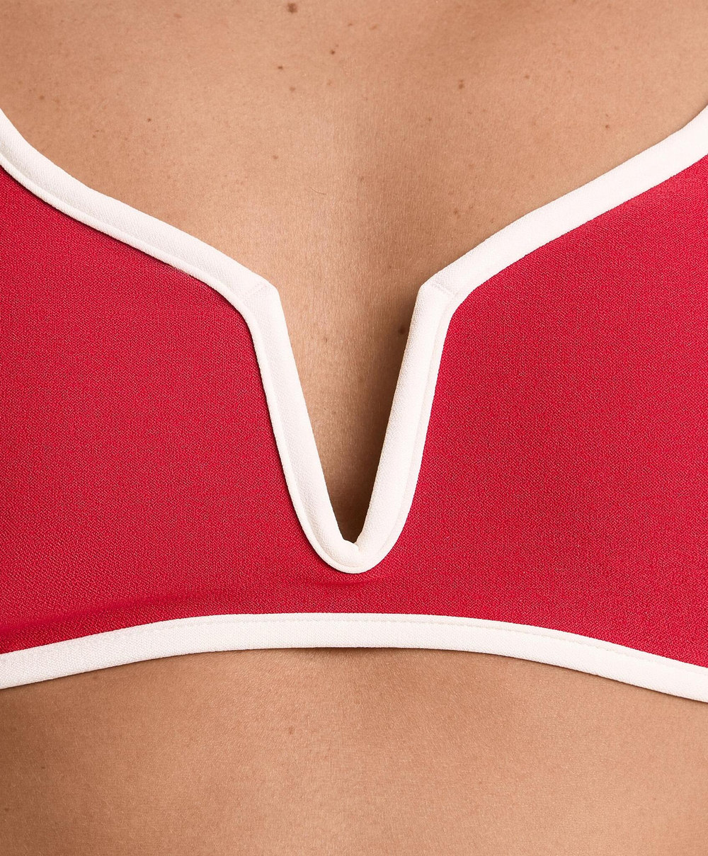 OYSHO Топ бикини с V-образным вырезом, яркий красный