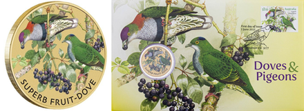 Тувалу 1 доллар, 2021 Великолепный пёстрый голубь