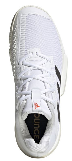 Мужские кроссовки теннисные Adidas SoleMatch Bounce M - white/silver metallic/solar red