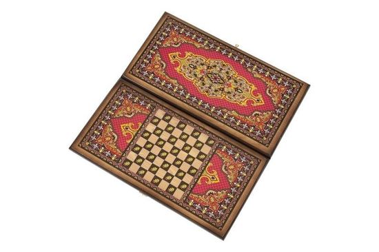 Нарды + Шашки Сирия Красные малые (Россия, дерево, 40 см), Partida