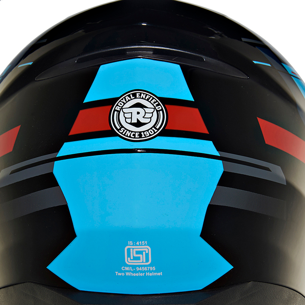 Шлем интеграл Royal Enfield, цвет - черно-синий, размер - XL (620 мм), арт. RRGHEP000544 (HESS22012GLOSS BLACK)