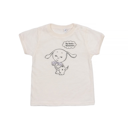 Футболка молочного цвета с бантиком летняя с коротким рукавом