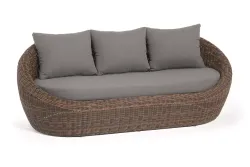 "Барселона" диван из искусственного ротанга трехместный, цвет коричневый