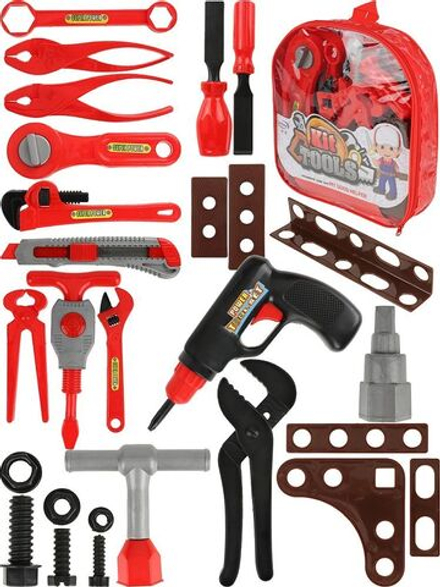 Игровой набор для мальчиков 28 предметов "Юный мастер" в сумке