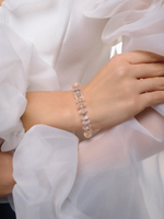 Браслет "Plane charm" с розовым кварцем