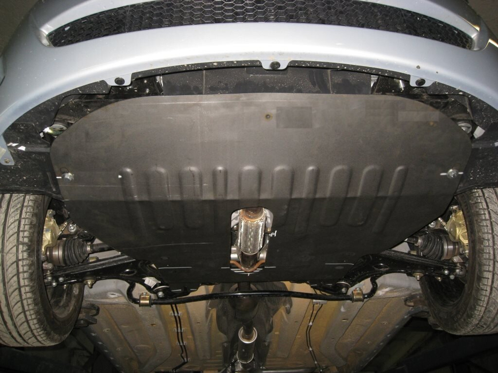 Защита картера и КПП (сталь 2 мм) для Chery Bonus A13 2011-2016 (V - 1.5), Chery Very A13 2011-2014 (V - 1.5) Alfeco.ALF0210st