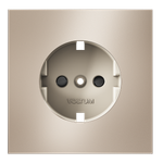 Накладка для розетки с заземлением и защитными шторками, S70 Metal (платина)