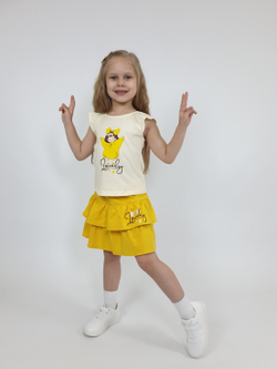 02-136-5 Комплект для девочки (фуфайка+ юбка)