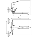 Смеситель для ванны LORANTO AVRORA керамический картридж, длинный излив, хром (LR90506000)