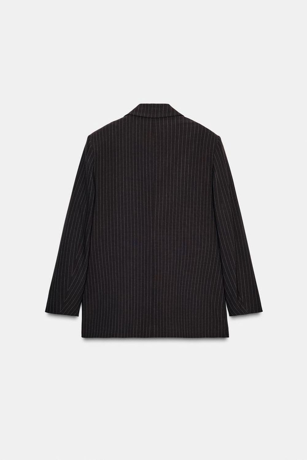 ZARA ДВУБОРТНЫЙ БЛЕЙЗЕР OVERSIZE В ТОНКУЮ ПОЛОСКУ, ПОЛОСКИ