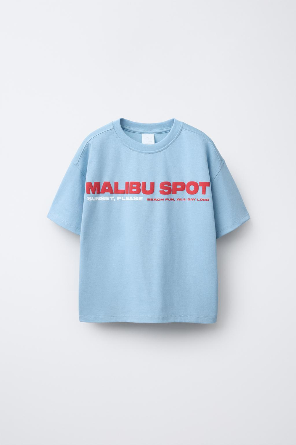 ZARA ФУТБОЛКА С ПРИНТОМ «ГОРОД», СИНИЙ