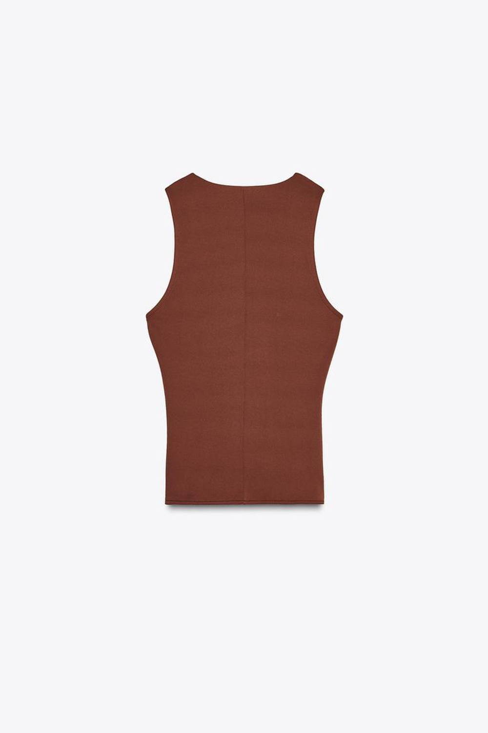 ZARA ТОП В БЕЛЬЕВОМ СТИЛЕ С ЛЕНТАМИ, ТЕРРАКОТОВЫЙ