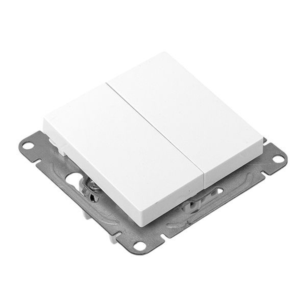 Выключатель проходной 2-кл. СП Эпика механизм бел. EKF UP1-SWW-21