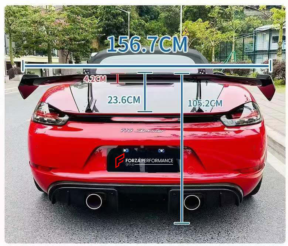Карбоновый спойлер в стиле GT4RS для Porsche 718 982/981/987 Cayman/Boxster Порше
