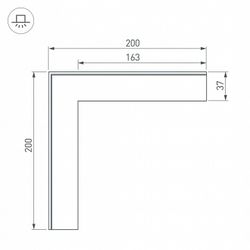Соединитель угловой L-образный накладной Arlight S-LUX 030105