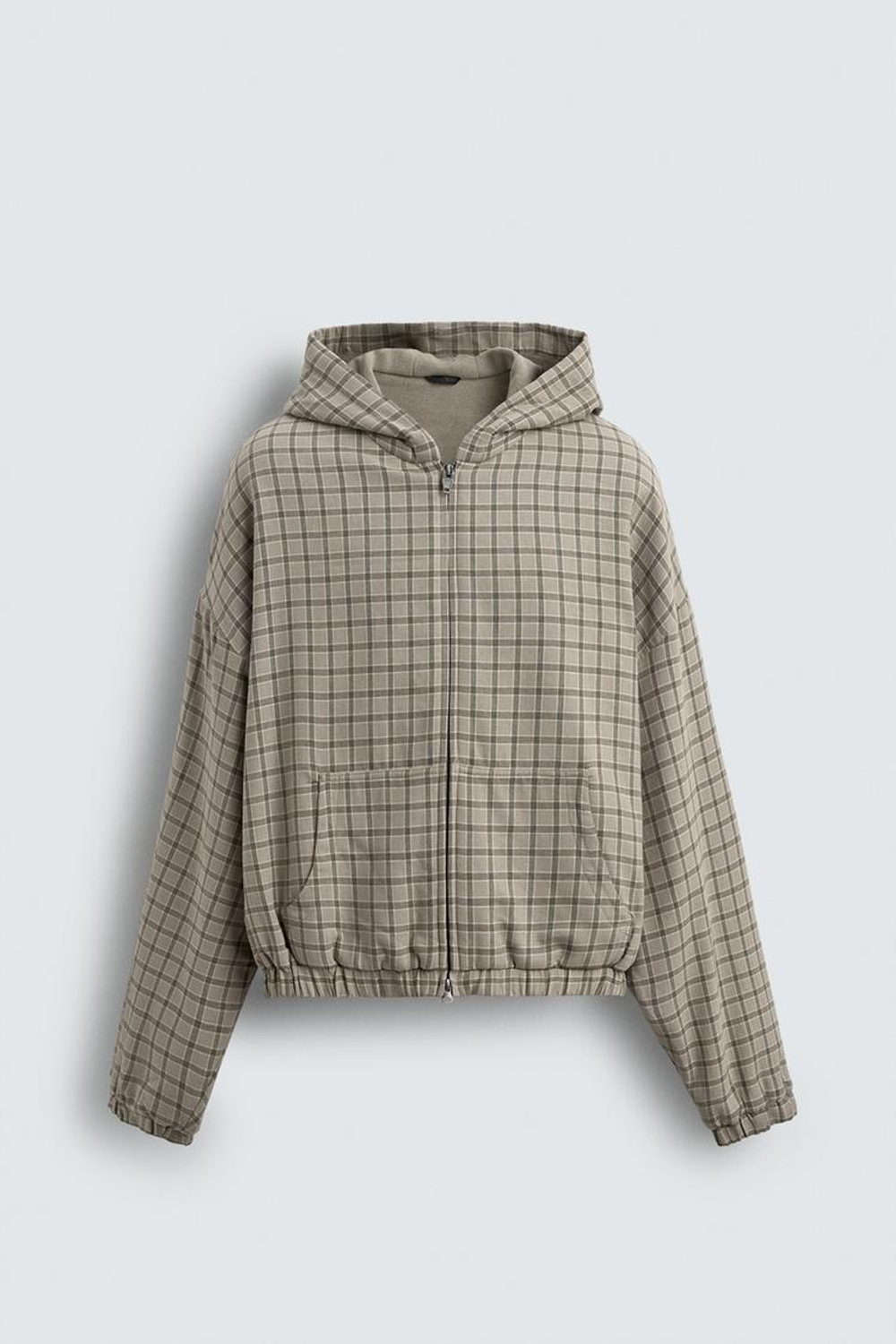 ZARA КУРТКА СВОБОДНОГО КРОЯ В КЛЕТКУ, БЕЖЕВЫЙ