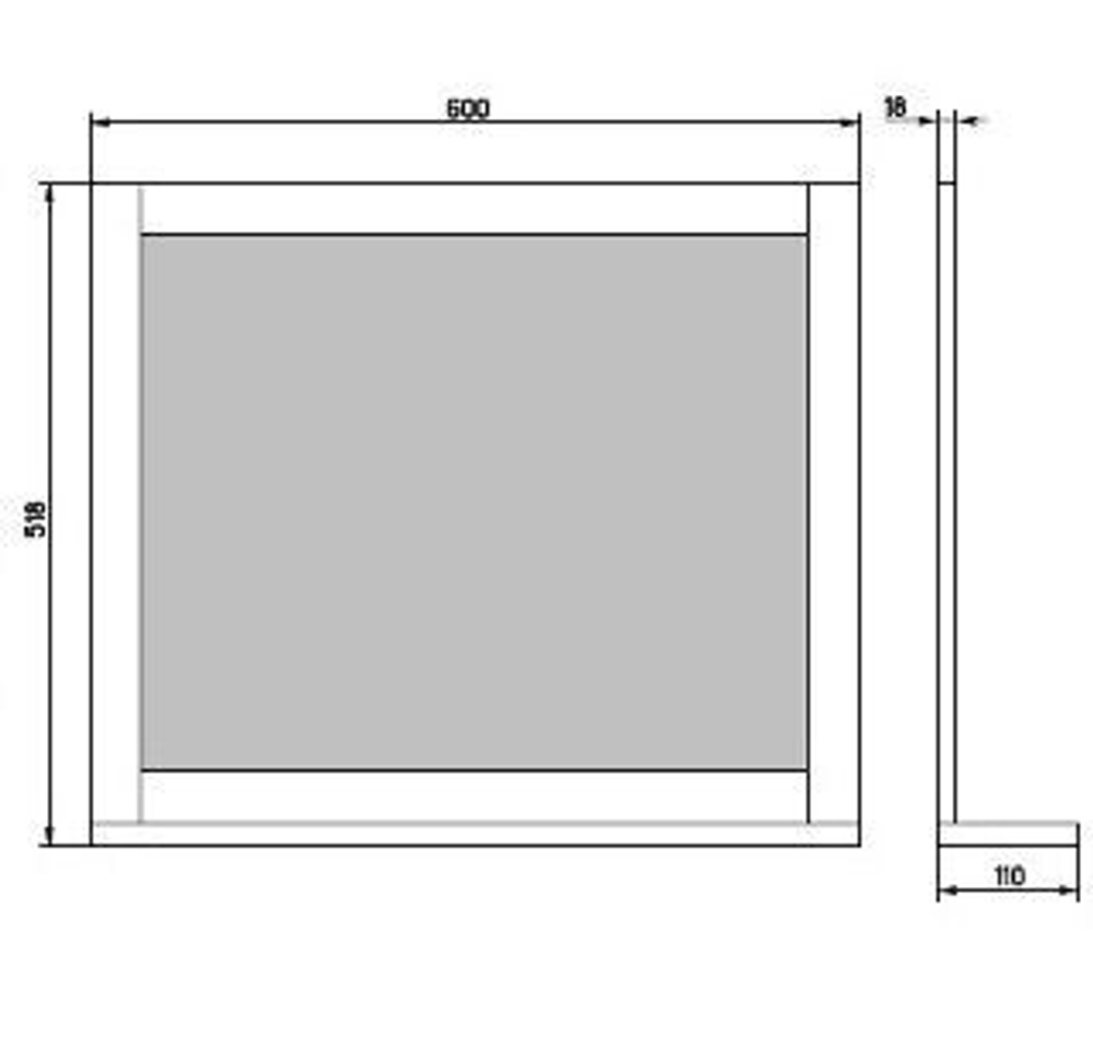 Настенное зеркало Веста, 60х51,8 см из сосны, белый воск