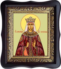 Милица (Евгения) Сербская Святая княгиня. Икона на холсте в киоте