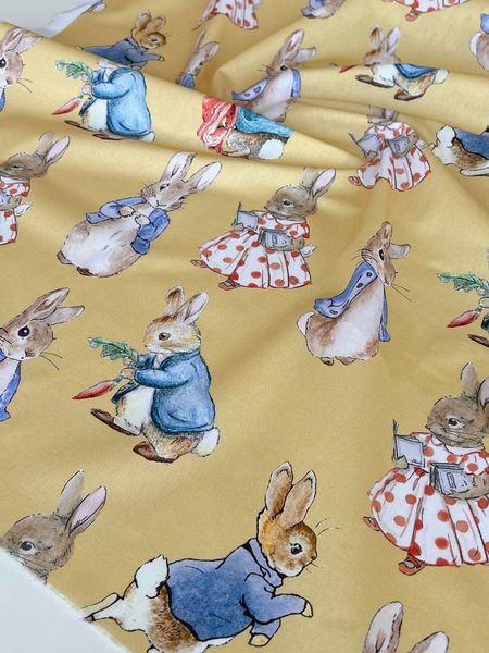 КРОЛИК, ОХРА, 100% хлопок Handmade Fabrics 4