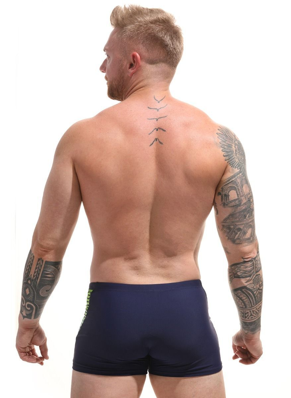 Мужские пляжные боксеры с принтом по бокам (Размер: XXL) (Цвет: голубой)