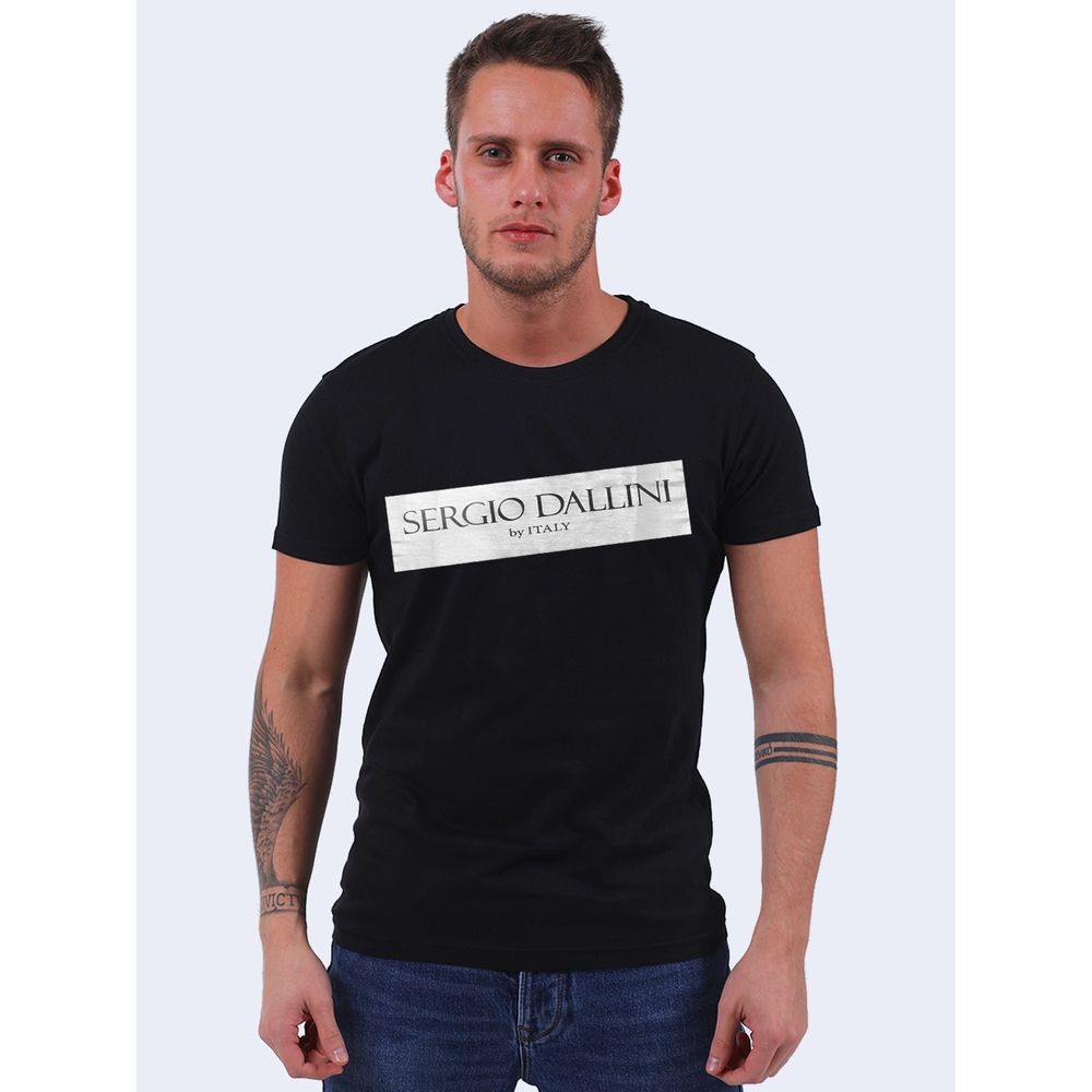 Мужская футболка черная с принтом Sergio Dallini SDT750-2