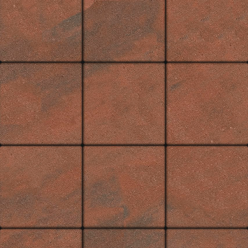 Тротуарная плитка КВАДРАТ 300х300 мм - Листопад гладкий Клинкер