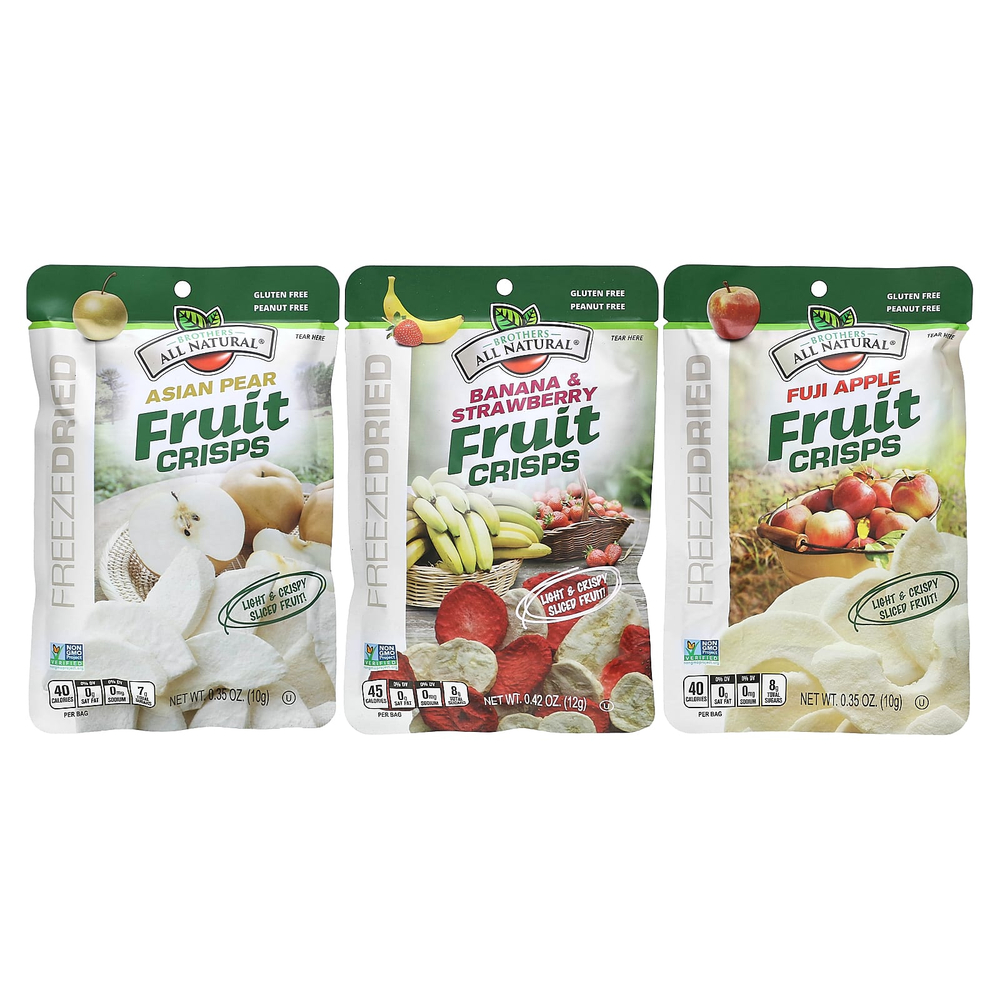 Brothers-All-Natural, Фруктовые чипсы, разнообразная упаковка, 6 пакетиков на одну порцию, 64 г (2,26 унции)