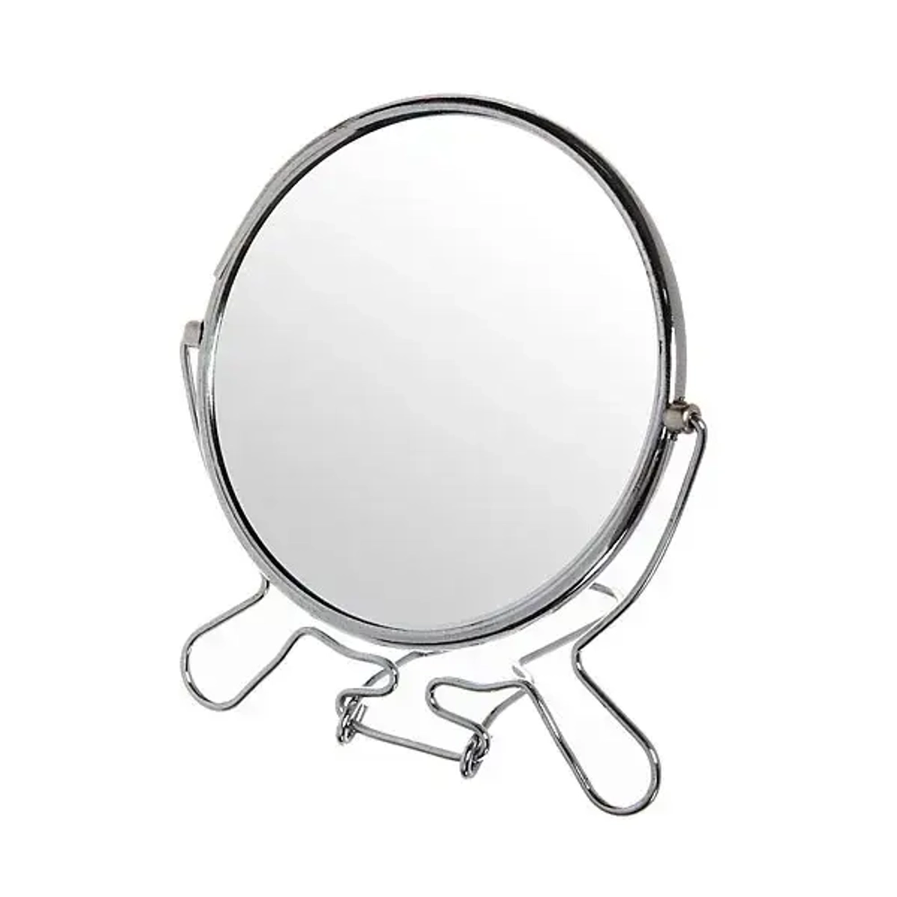Зеркало настольное в металлической оправе «Модерн» круг, одностороннее d14см