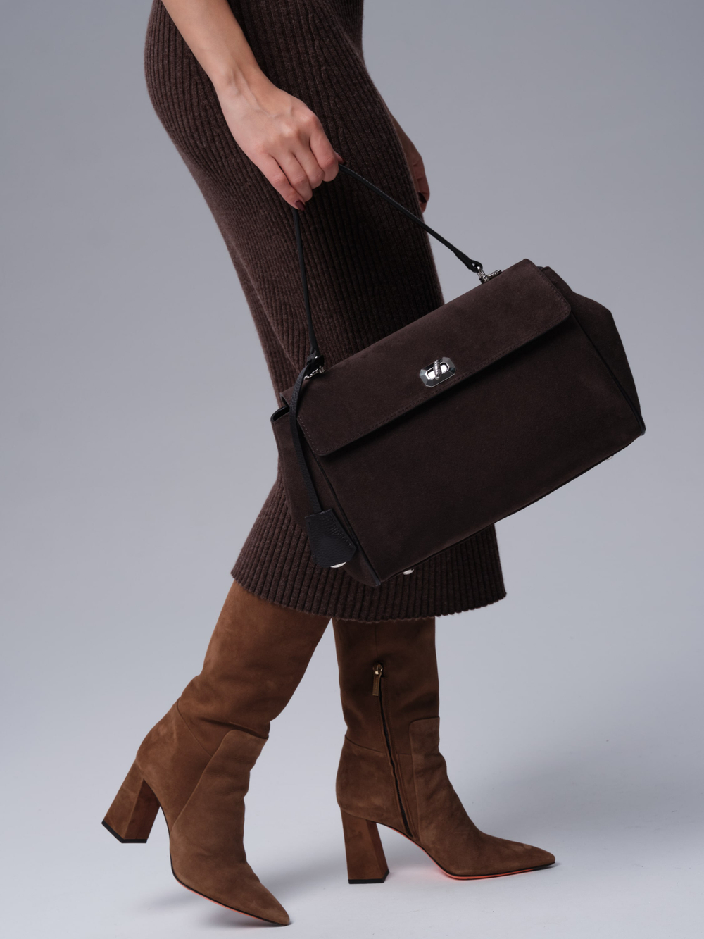 Замшевая сумка Nadi DBR 31356 темно-коричневый