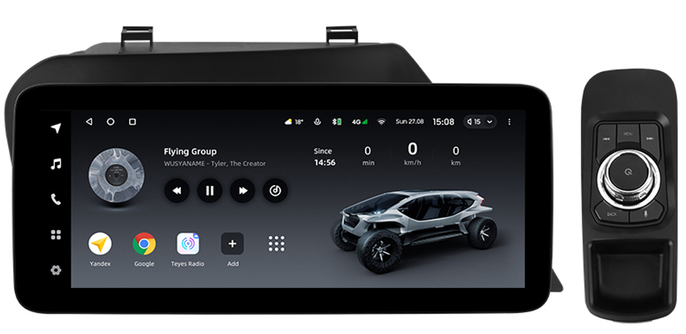 Магнитола для Lexus RX270, RX350 2009-2013 AL10 (монохром) - Teyes LUX ONE ROUND монитор 12.3" 2K QLED на Android 10, CarPlay, 4G SIM-слот, джойстик в комплекте