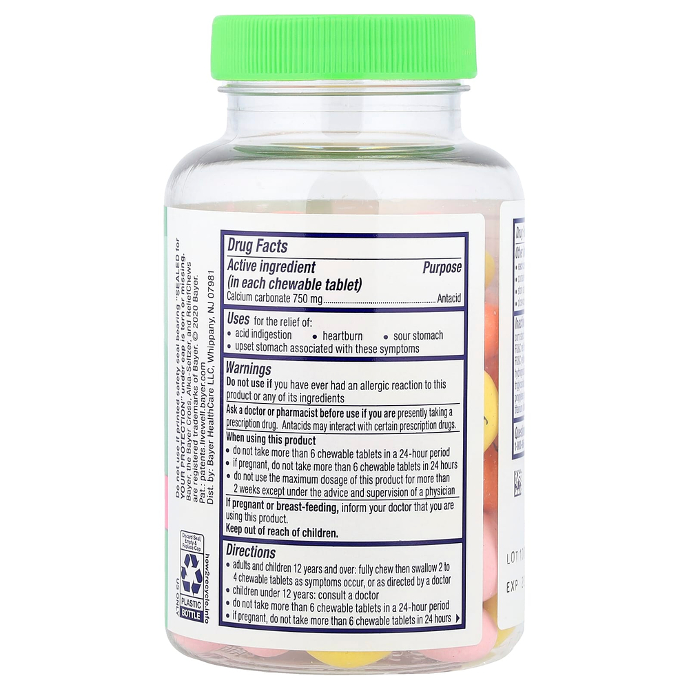 Alka-Seltzer, Heartburn Reliefchews®, фруктовое ассорти, 66 жевательных таблеток (750 мг в 1 таблетке)